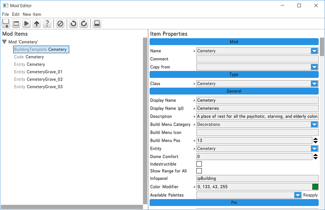 Mod Editor - Editing a single mod